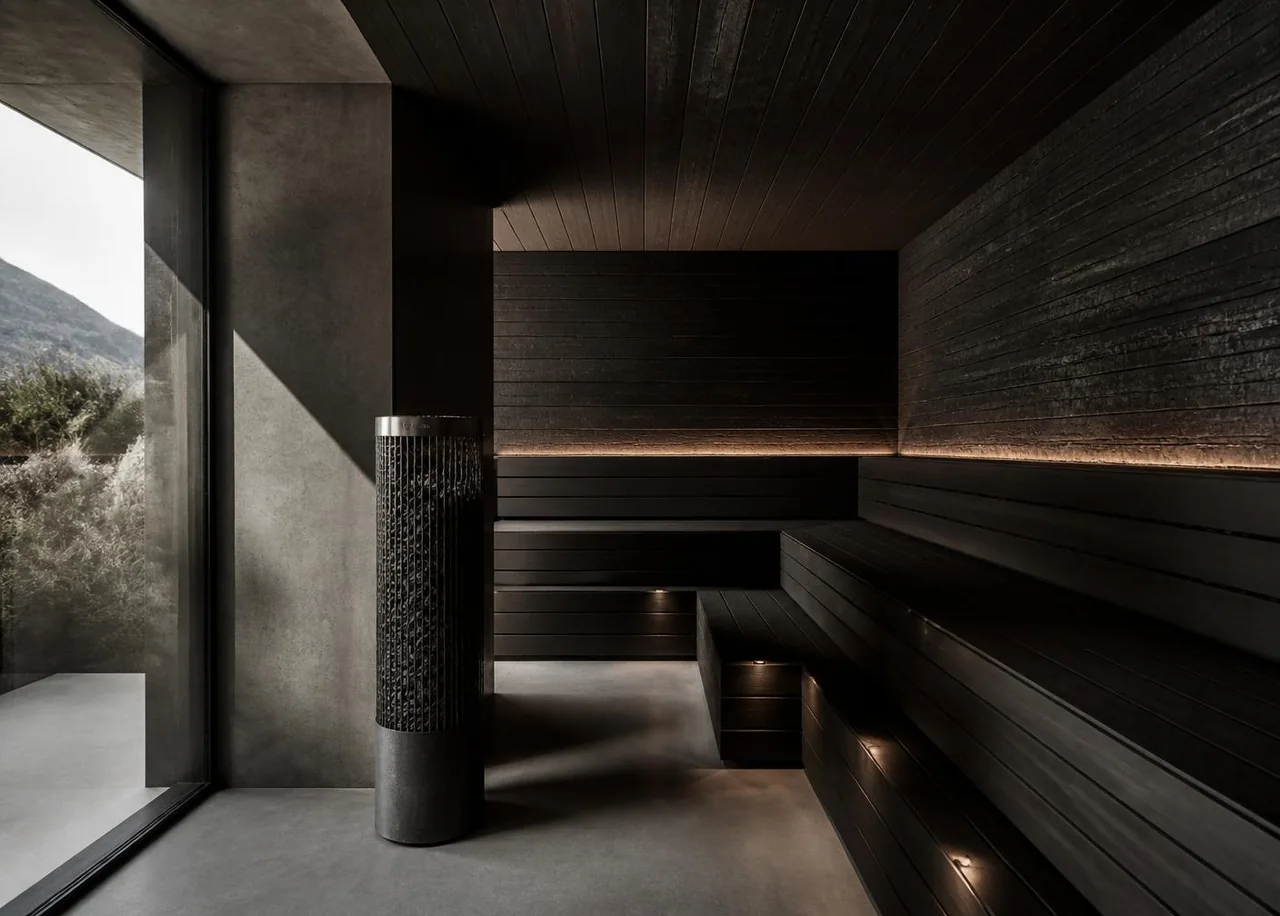 Sauna design developed in collaboration with architects and interior designers